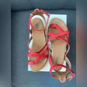 Style & Co. Red Strappy Ankle Strap Sandals